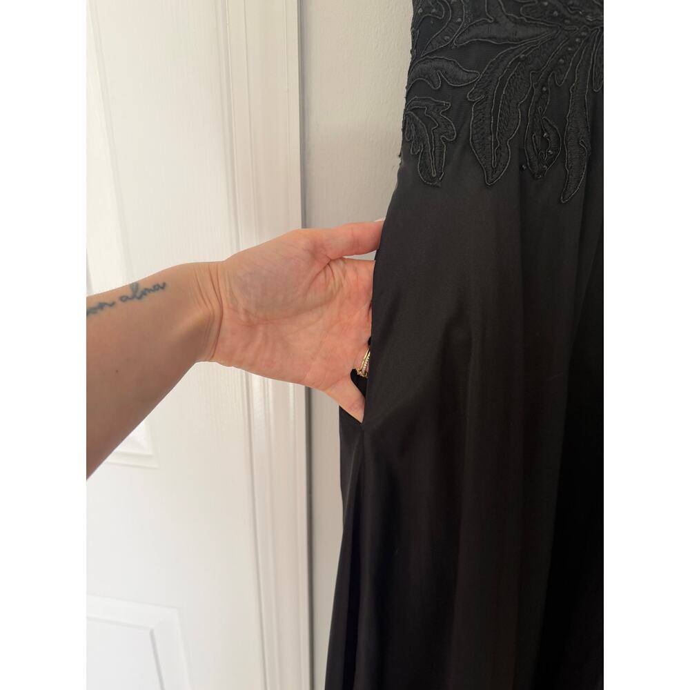 Y2K Corset Whimsigoth/Whimsygoth Black Satin Gown - Picture 6 of 7